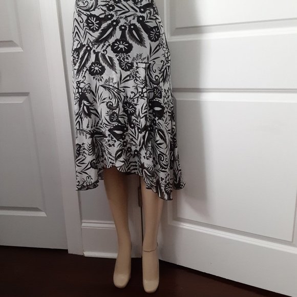 Floral Faux Wrap Midi A Line Apt 9 Skirt Size 8 - Picture 3 of 11